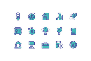 set of icons electronic commerce on white background