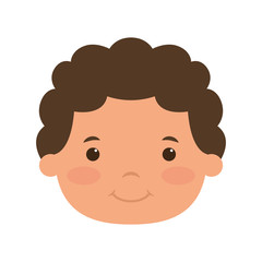 cute little boy head comic character