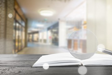 File folders with documents and magnifying glass on background