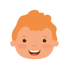 cute little boy head comic character
