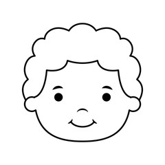 cute little boy head comic character