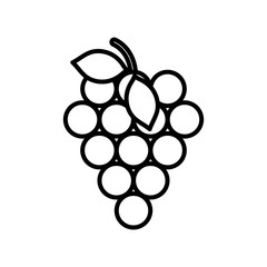 bunch grapes fresh fruit harvest design icon thick line