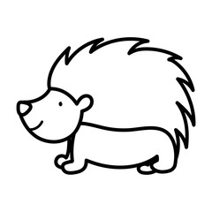 hedgehog fauna forest wildlife design icon thick line