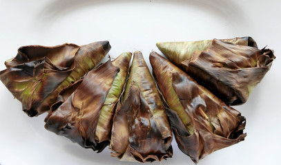 Sticky rice grilled asia food