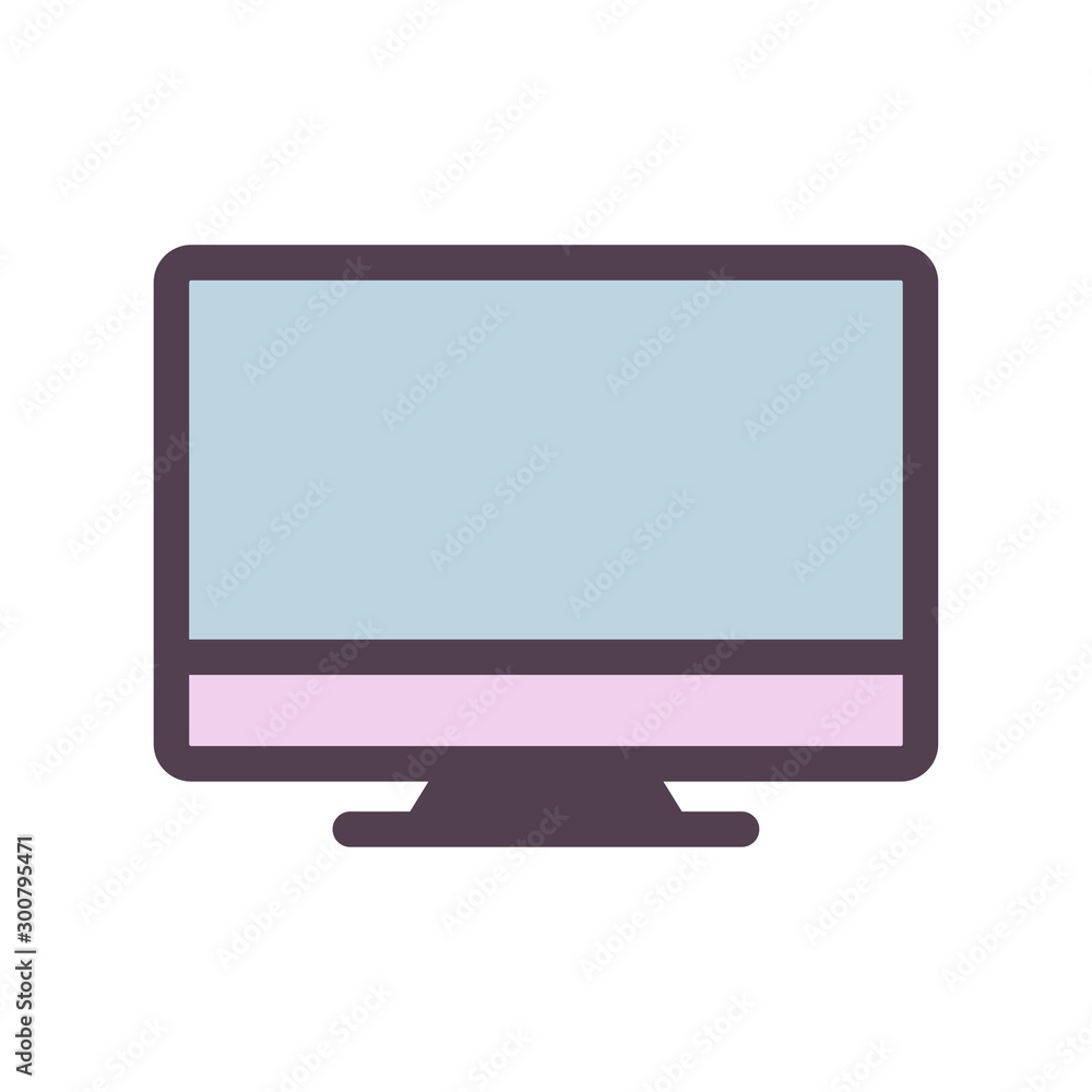 Wall mural Monitor icon vector on white background