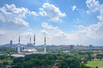 Beautiful view of Shah Alam city of Selangor, Malaysia during hot sunny day