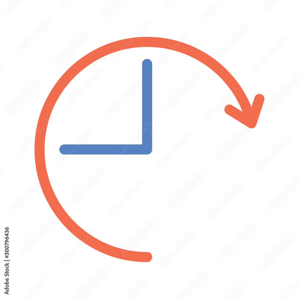 Poster time clock with arrow around