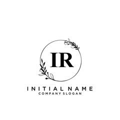 Letter IR Beauty Logo Template Vector