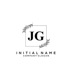 Letter JG Beauty Logo Template Vector
