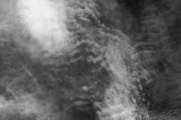 White cloud textured and sky isolated on black background