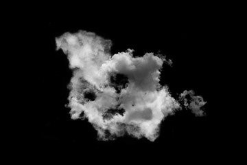 White cloud isolated on black background,Textured smoke,brush effect