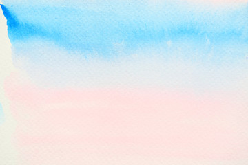 Abstract background and texture pattern blue and pink color, Illustration watercolor hand draw and painted on paper