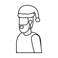 bearded man with christmas hat character