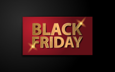 Black Friday Banner with Golden Color