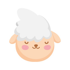 sheep head farm animal cartoon icon