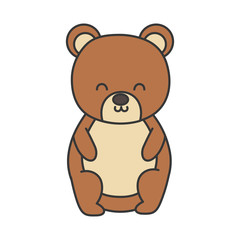 cute bear toy sitting on white background