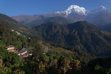 view of mountains and beautiful village