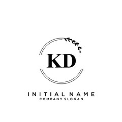 Letter KD Beauty Logo Template Vector