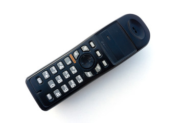 Portable home black wireless telephone.