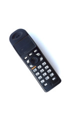 Portable home black wireless telephone.