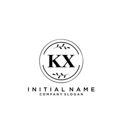Letter KX Beauty Logo Template Vector