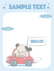 Cute baby dog. Vector illustration for Baby shower card, ad, baby wear design or other use.