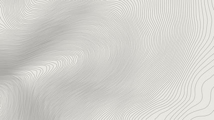 The stylized height of the topographic contour in lines and contours. The concept of a conditional geography scheme and the terrain path. Black on Gray. Ultra wide size. Vector illustration.