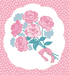 A bouquet of rose flowers. Vector illustration for invitation card, birthday card, wear design or other use.
