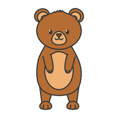 bear standing animal on white background