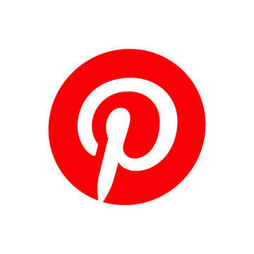 Pinterest editorial.Pinterest  realistic logo .Pinterest icon