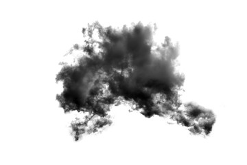 black cloud Isolated on white background,Smoke Textured,brush effect