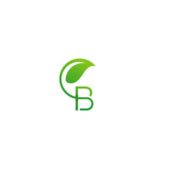 Letter B Nature Logo With Leaf Symbol