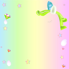 Unicorns on pastel backgrounds