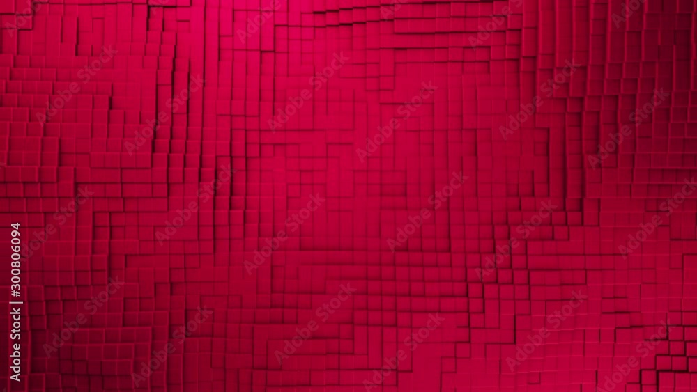 Poster multicolored abstract animation of colorful cubes moving smoothly in space and forming the waves. an