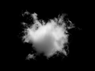 White cloud isolated on black background,Textured smoke,brush effect