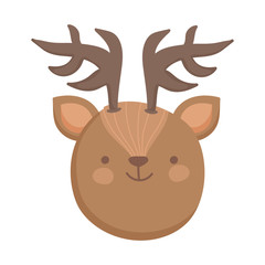 cute reindeer head cartoon animal