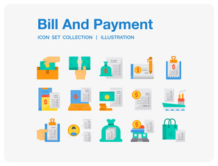 Bill And Payment  Icons Set. UI Well-crafted Vector Thin Line Icons. The illustrations are a vector.