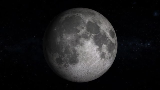 Realistic Moon in the outer space render