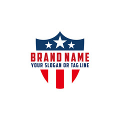 the design concept of the American Shield Vector Logo Template