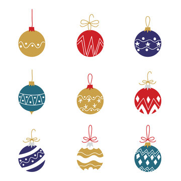 Christmas and Happy New Year icon set. Merry Christmas design element for calendar, cards, pattern, and background - Vector 
