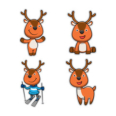 Collection of Deer Cartoon Action