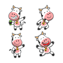 Collection of Cow Cartoon Action
