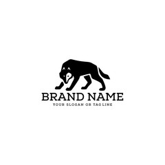 wolf logo design vector template white background