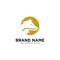 wolf logo design vector template white background