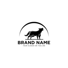 wolf logo design vector template white background