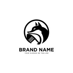 wolf logo design vector template white background