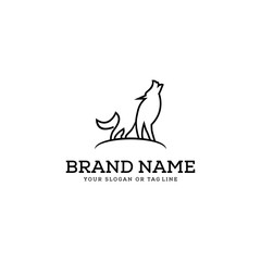 wolf logo design vector template white background