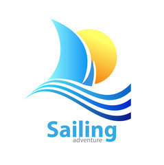 Vector abstract, Sailing adventure symbol