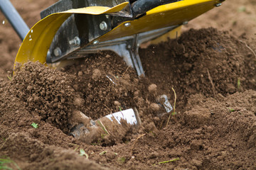 cultivator loosens the soil