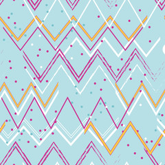 Chevron zig zag abstract with dots, pastel, seamless vector surface pattern design